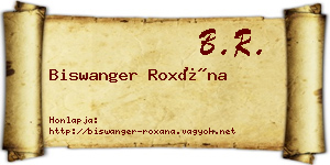 Biswanger Roxána névjegykártya